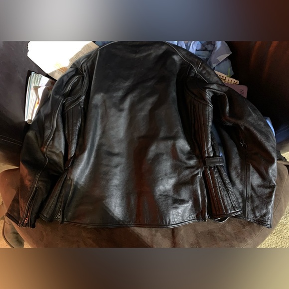 STREET & STEEL BLACK LEATHER ARMORED MOTORCYCLE JACKET Womens Large Biker - Picture 3 of 11